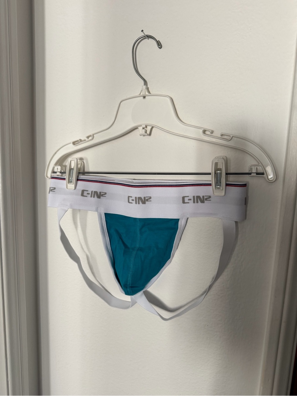C-IN2 Teal Men's Jockstrap with White Elastic Waistband